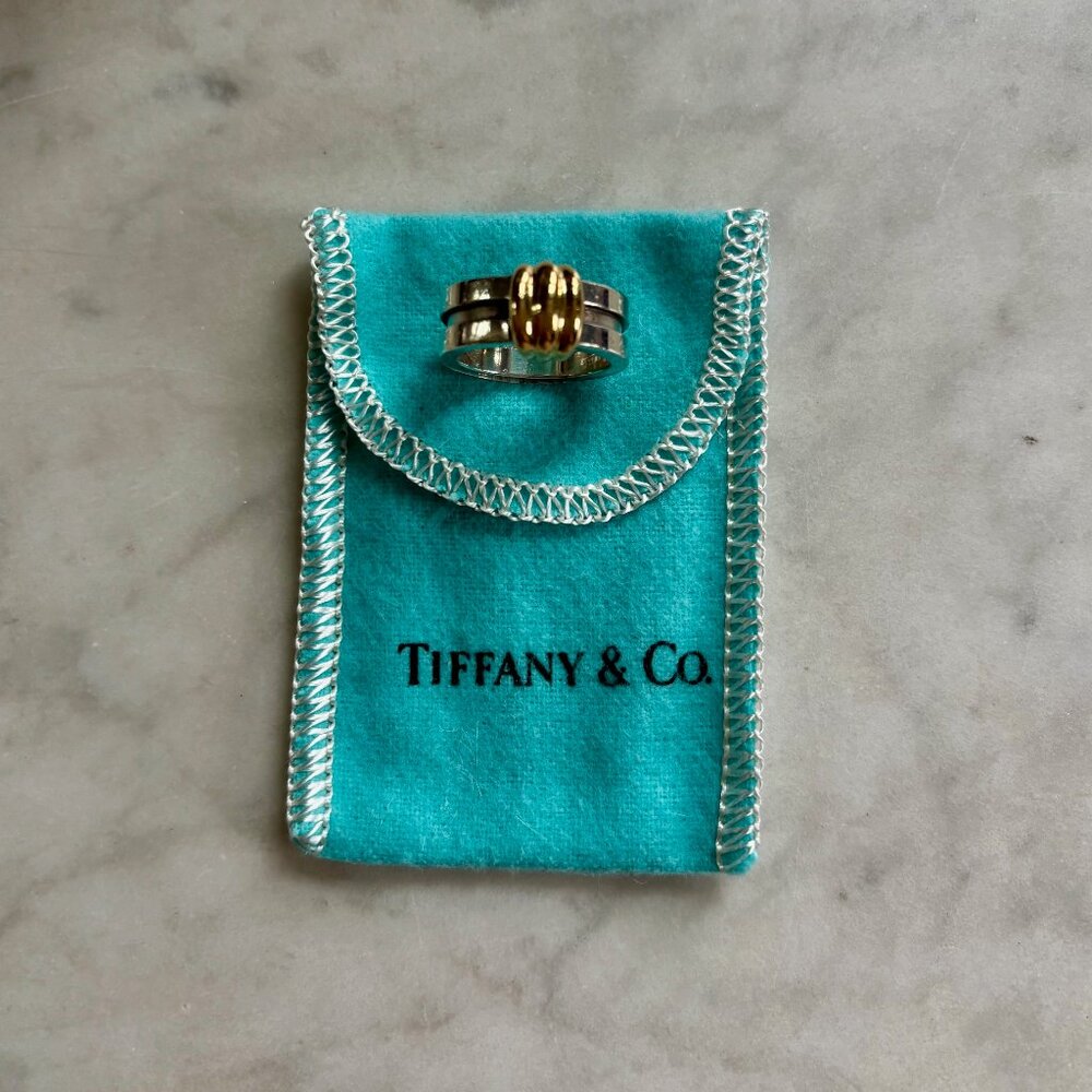 Tiffany & Co. Sterling Silver & 18K Yellow Gold Atlas Ring